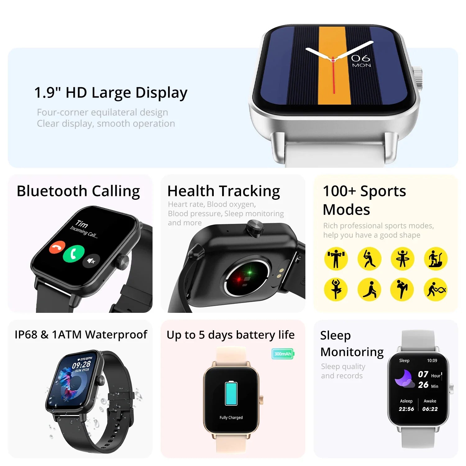 COLMI P81 — Technology and style on your wrist take calls, track your health 24/7, and explore over 100 sport modes.Connect via Bluetooth and live the smart life.