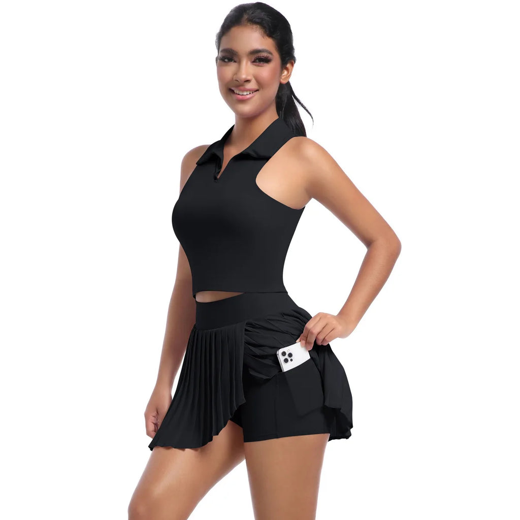 Women's Active Set – Yoga Top and Skirt, Quick-Dry Sports Outfit