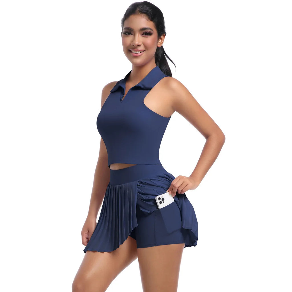 Women's Active Set – Yoga Top and Skirt, Quick-Dry Sports Outfit