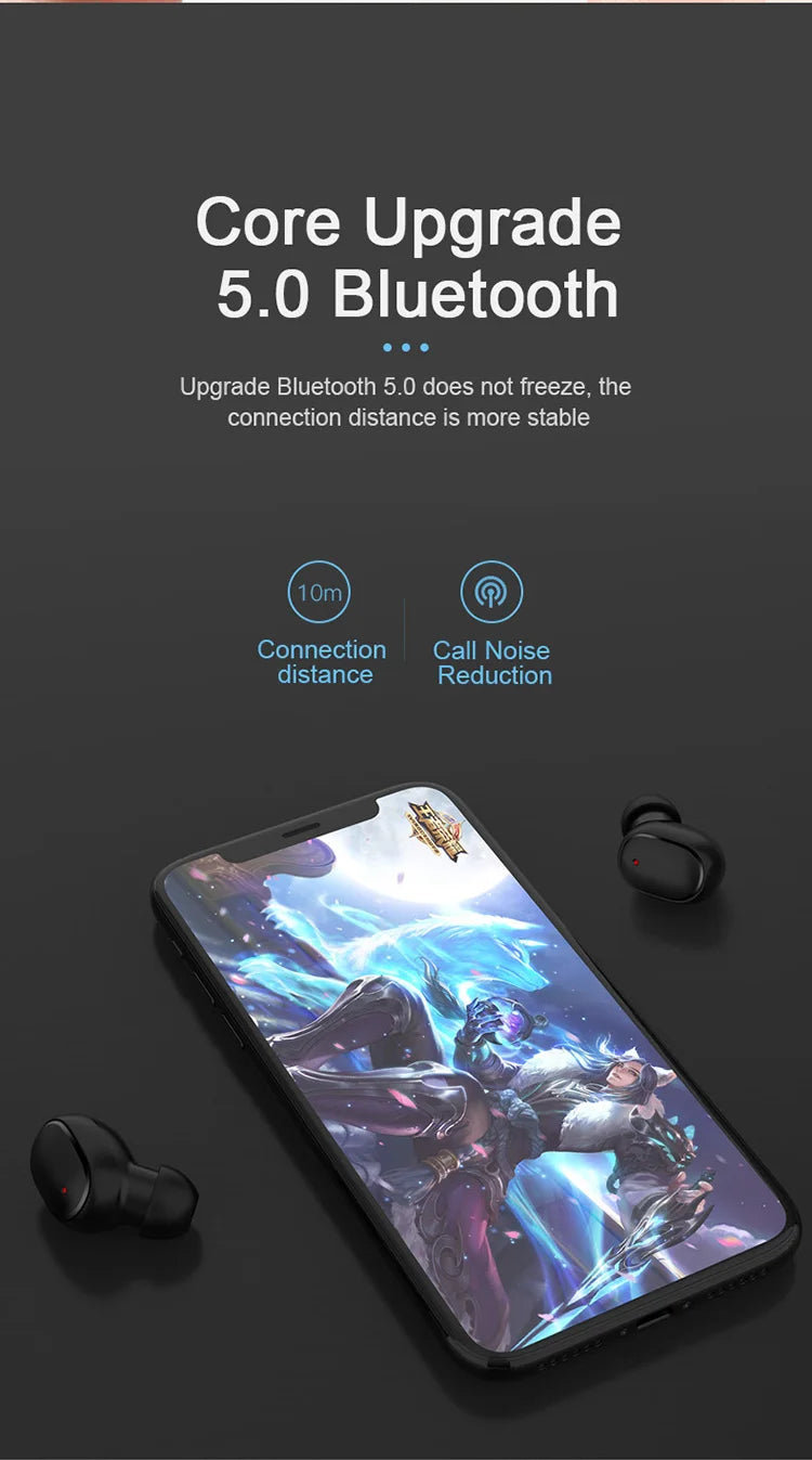 A6S TWS Bluetooth Headphones – Comfortable, Noise-Cancelling Earphones for All Smartphones