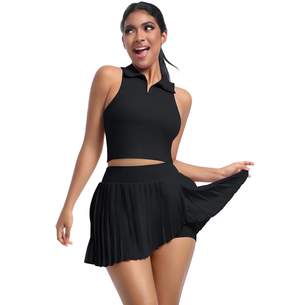 Women's Active Set – Yoga Top and Skirt, Quick-Dry Sports Outfit