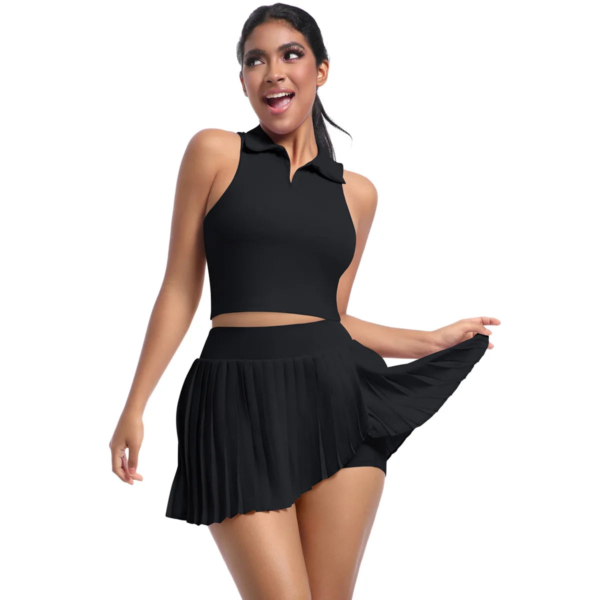 Women's Active Set – Yoga Top and Skirt, Quick-Dry Sports Outfit