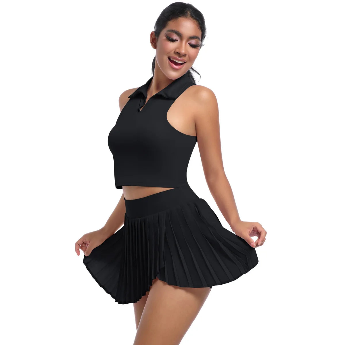 Women's Active Set – Yoga Top and Skirt, Quick-Dry Sports Outfit