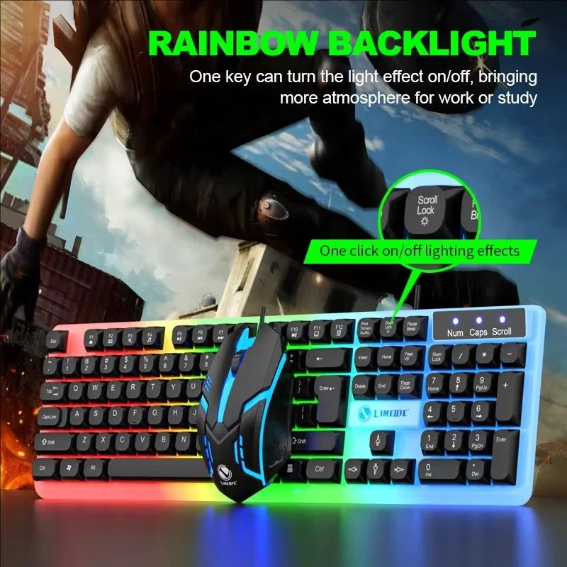 GTX350 Gaming Kit: LED Keyboard & Mouse for PC & Laptop