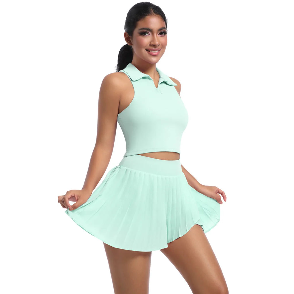 Women's Active Set – Yoga Top and Skirt, Quick-Dry Sports Outfit