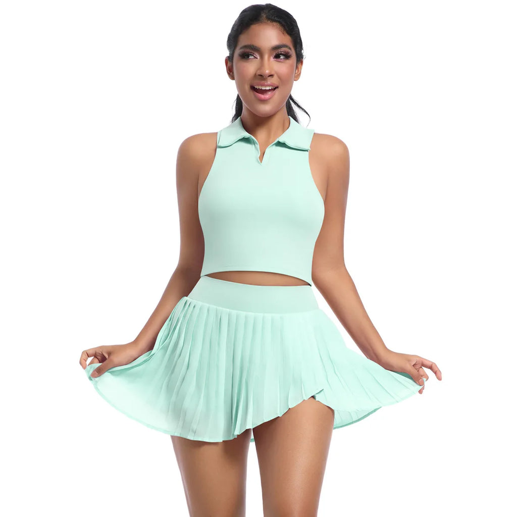 Women's Active Set – Yoga Top and Skirt, Quick-Dry Sports Outfit