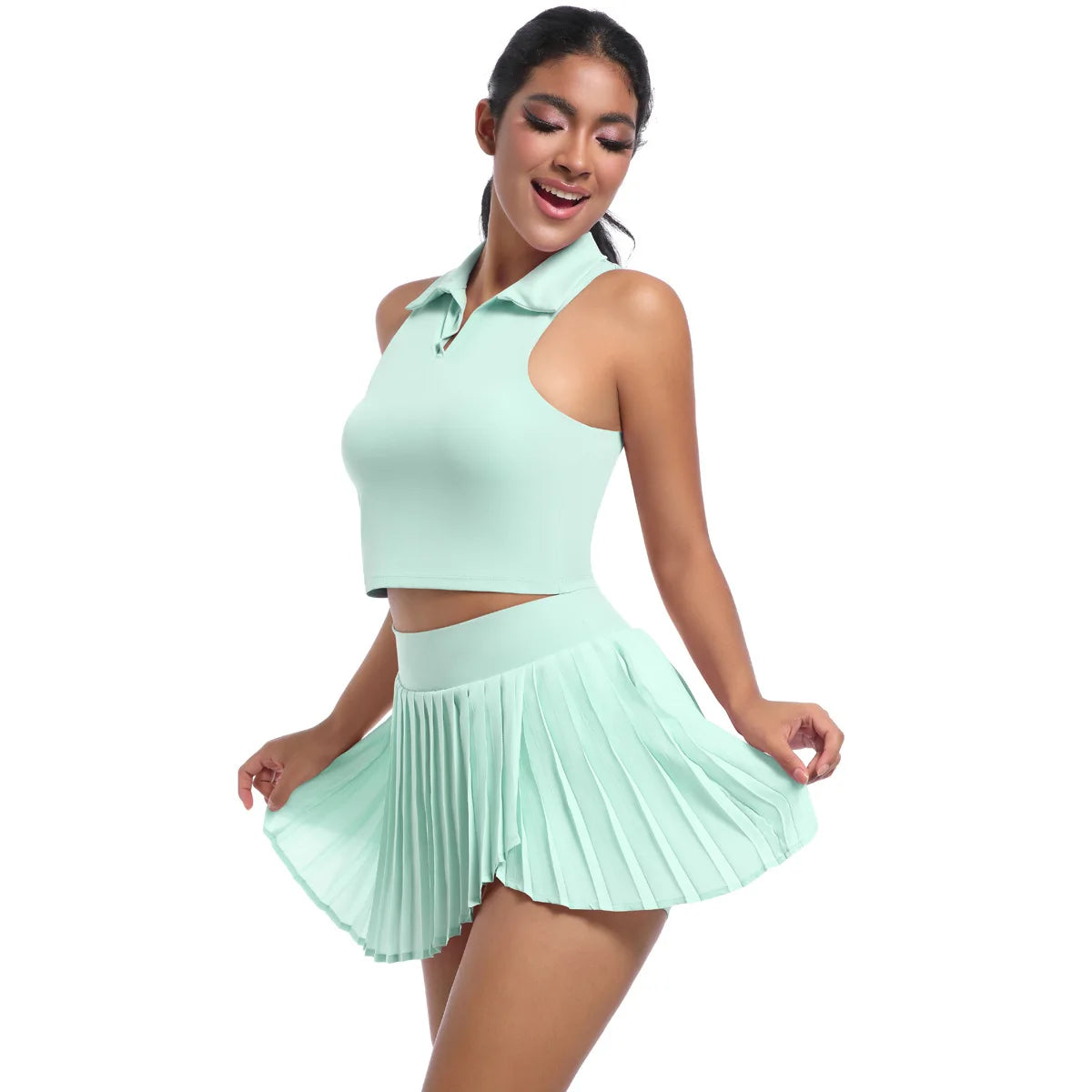 Women's Active Set – Yoga Top and Skirt, Quick-Dry Sports Outfit