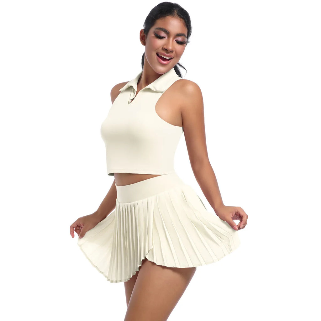 Women's Active Set – Yoga Top and Skirt, Quick-Dry Sports Outfit