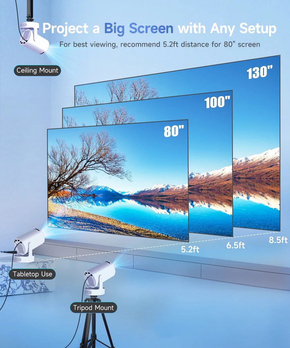 Magcubic HY300 Pro+ Portable 4K Projector – Smart Android 11, 8000 Lumens, WiFi 6, Bluetooth 5.4, HD Theater Experience