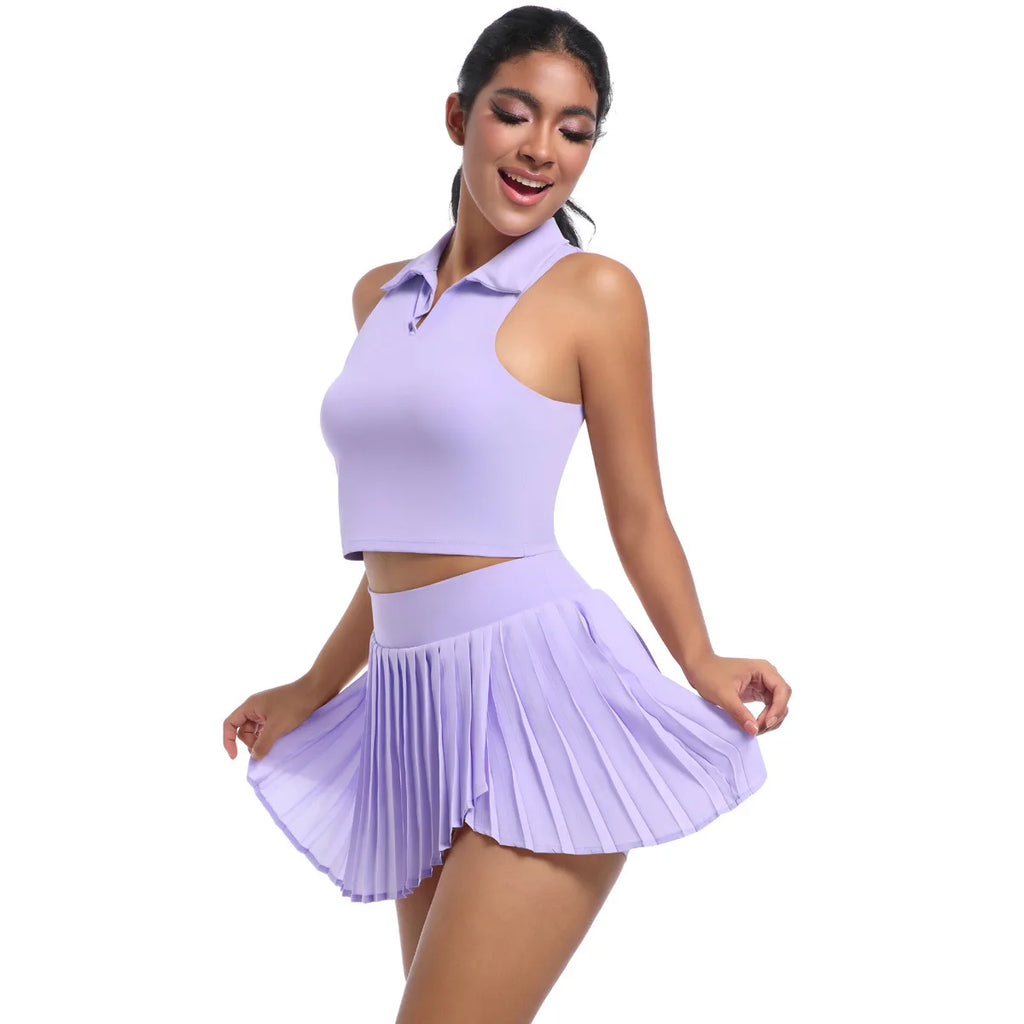 Women's Active Set – Yoga Top and Skirt, Quick-Dry Sports Outfit